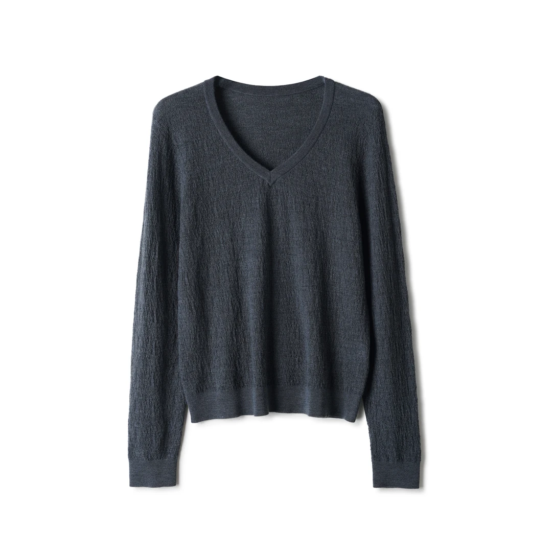 【轻启秋日】满分羊毛V领长袖上衣DX24MY001