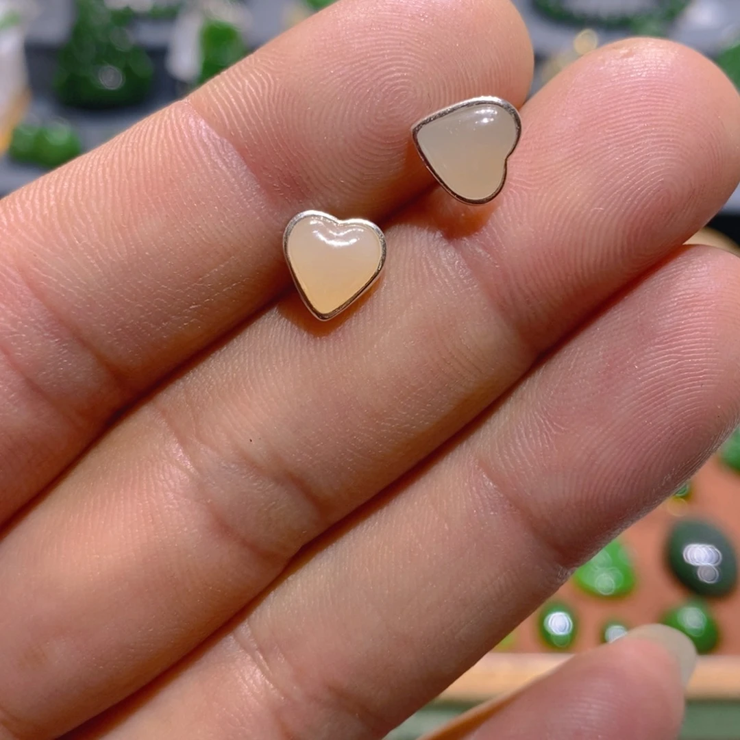 手链银S925镶嵌和田玉（碧玉）