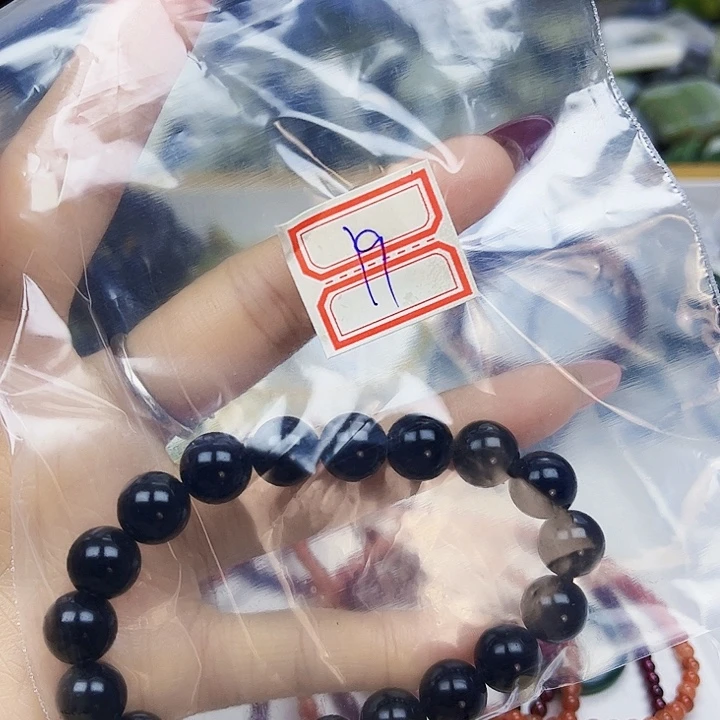 烟晶手链银S925镶嵌呀***六