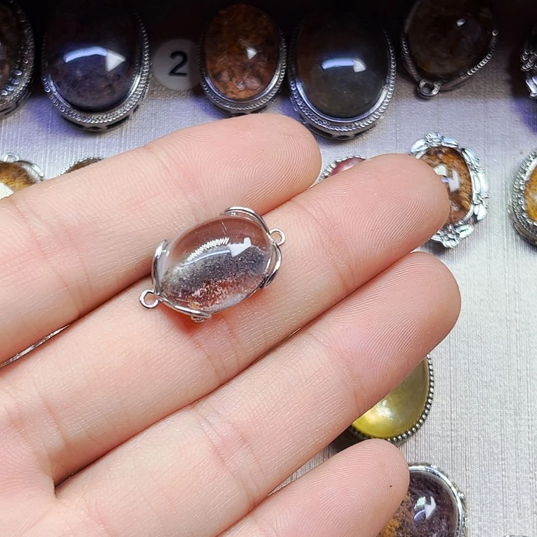 紫晶颈饰银S800镀金镶嵌袅*