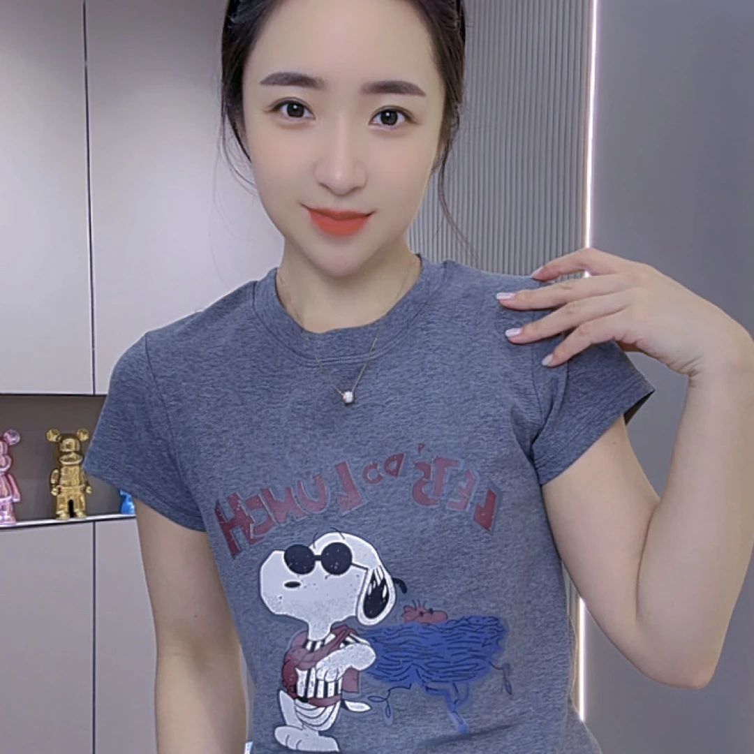 卡通百搭休闲圆领棉T