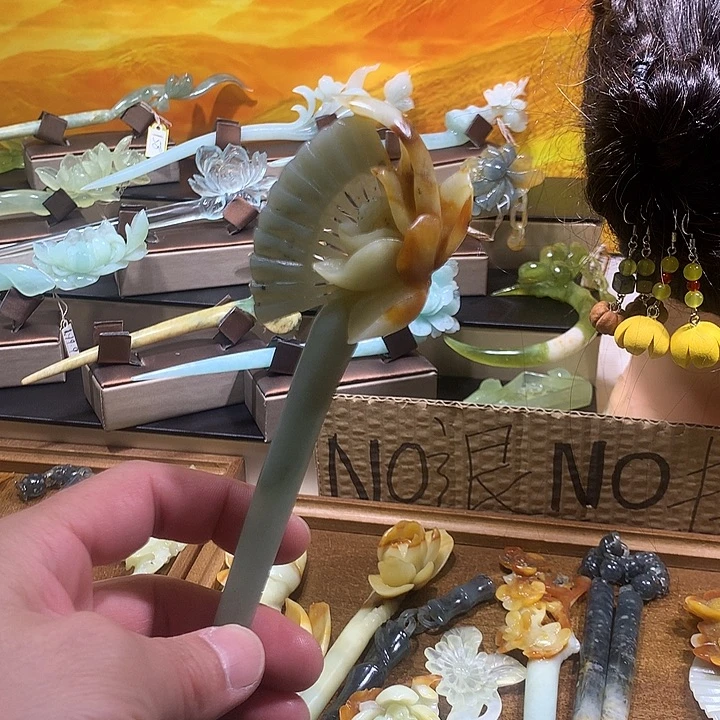 蛇纹石玉合金发饰