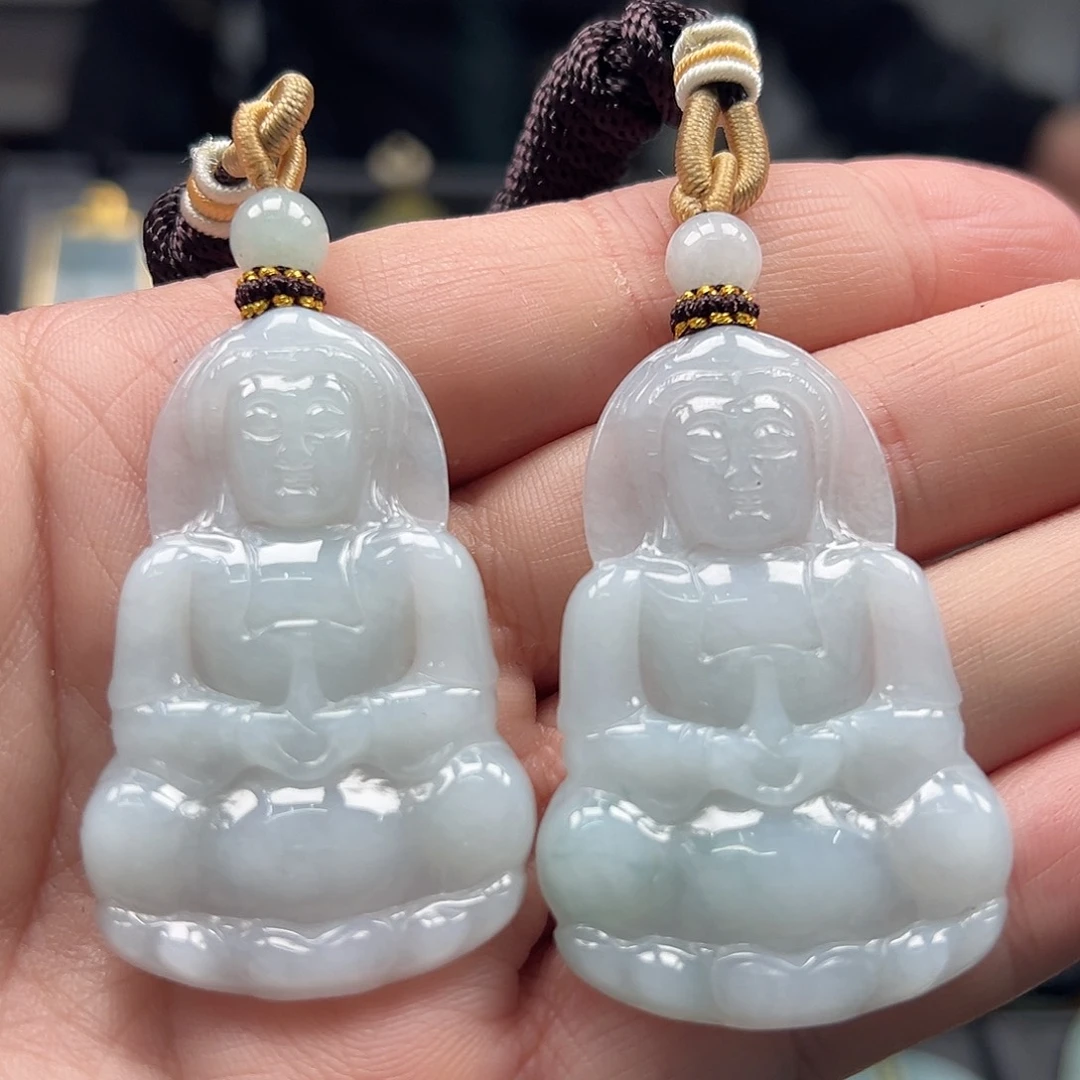 定制翡翠未镶嵌天然缅甸a货翡翠观音