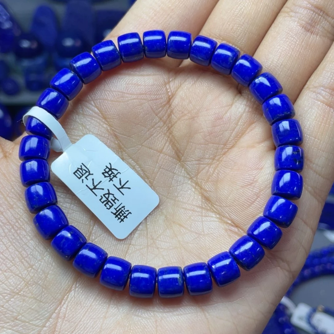 青金石未镶嵌7×5mm直切手串