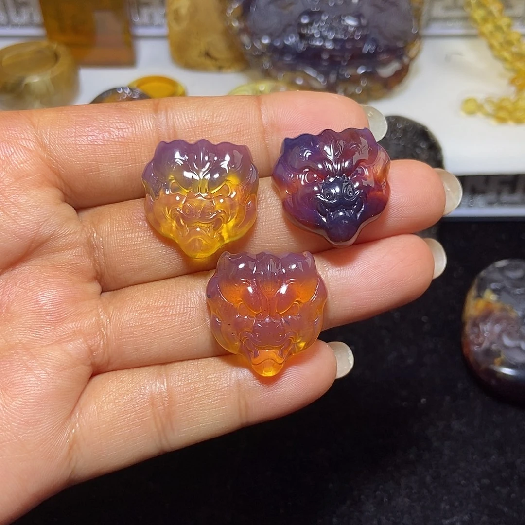 琥珀未镶嵌耳饰缅甸天然琥珀吊坠