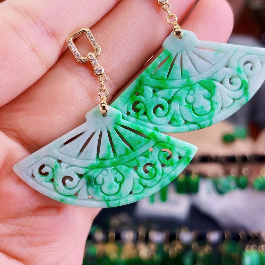 翡翠银S925镶嵌耳饰