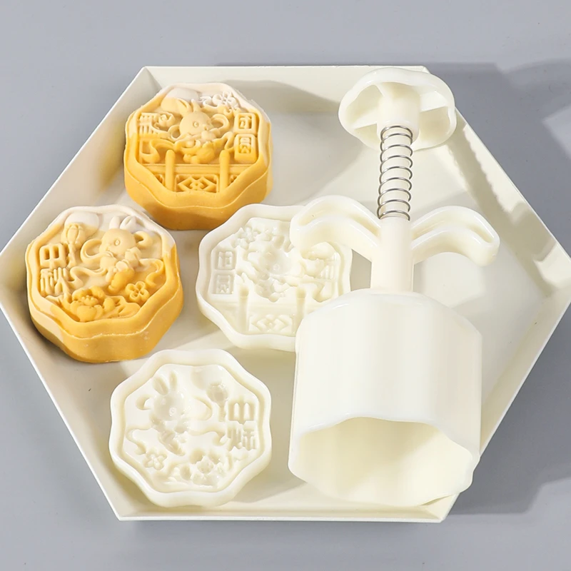 75g2花片敦煌飞天兔月饼模具山药糕传统花形