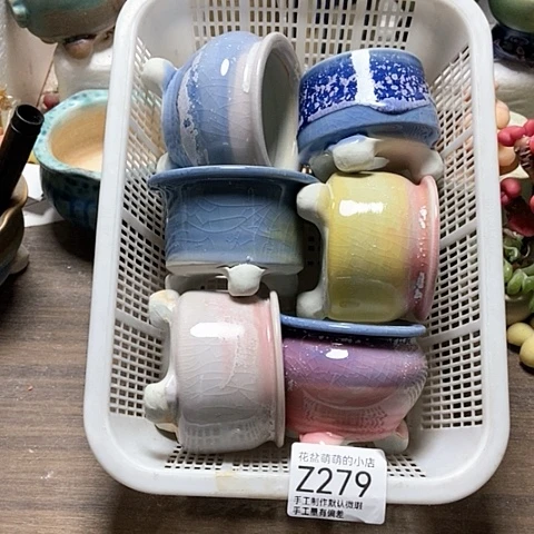 紫砂花盆279微瑕品口径5.5到6左右