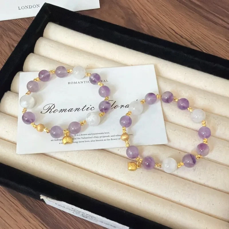 X2523雪花幽灵紫兔毛手链高端轻奢手串多样性发一