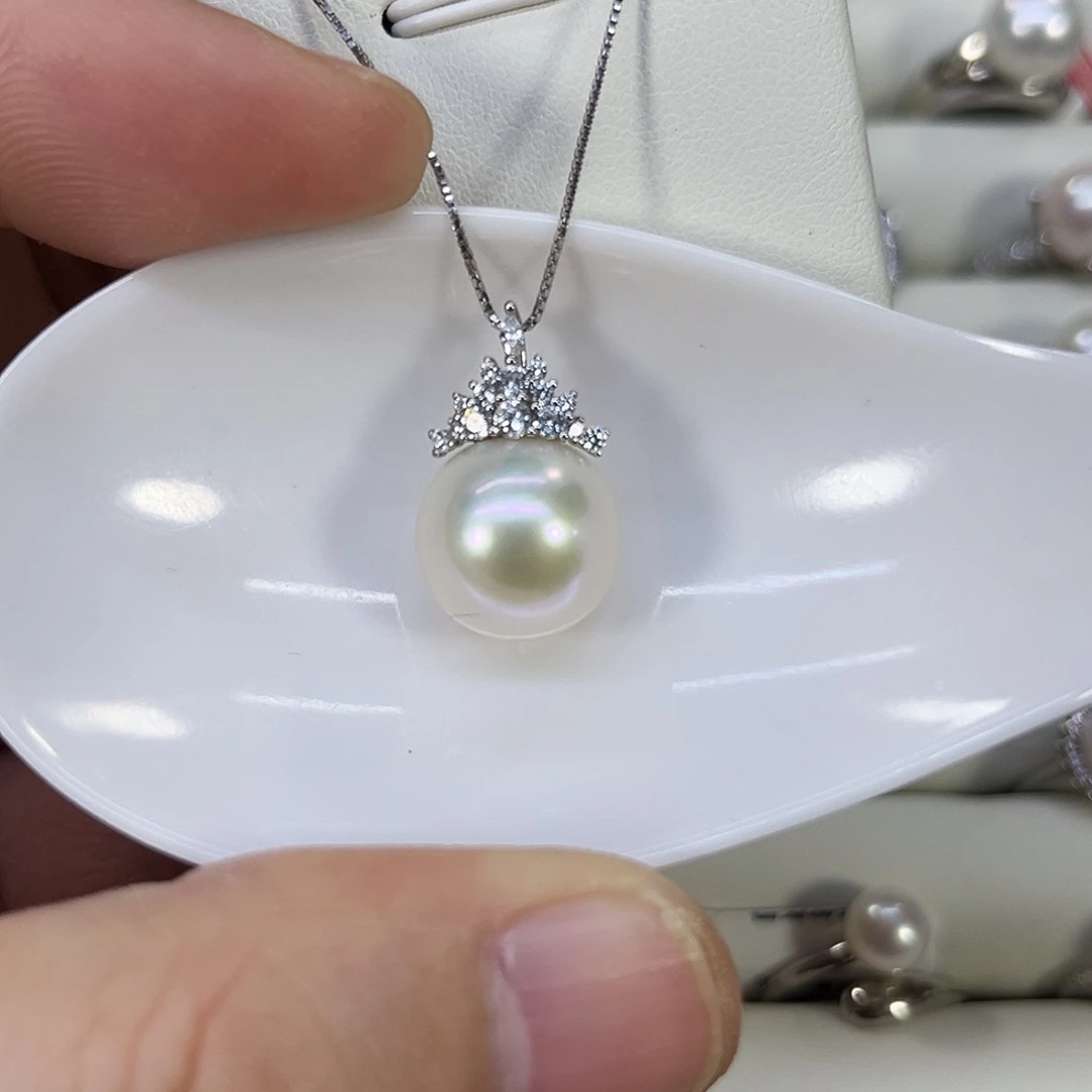 银S925镶嵌淡水珍珠颈饰