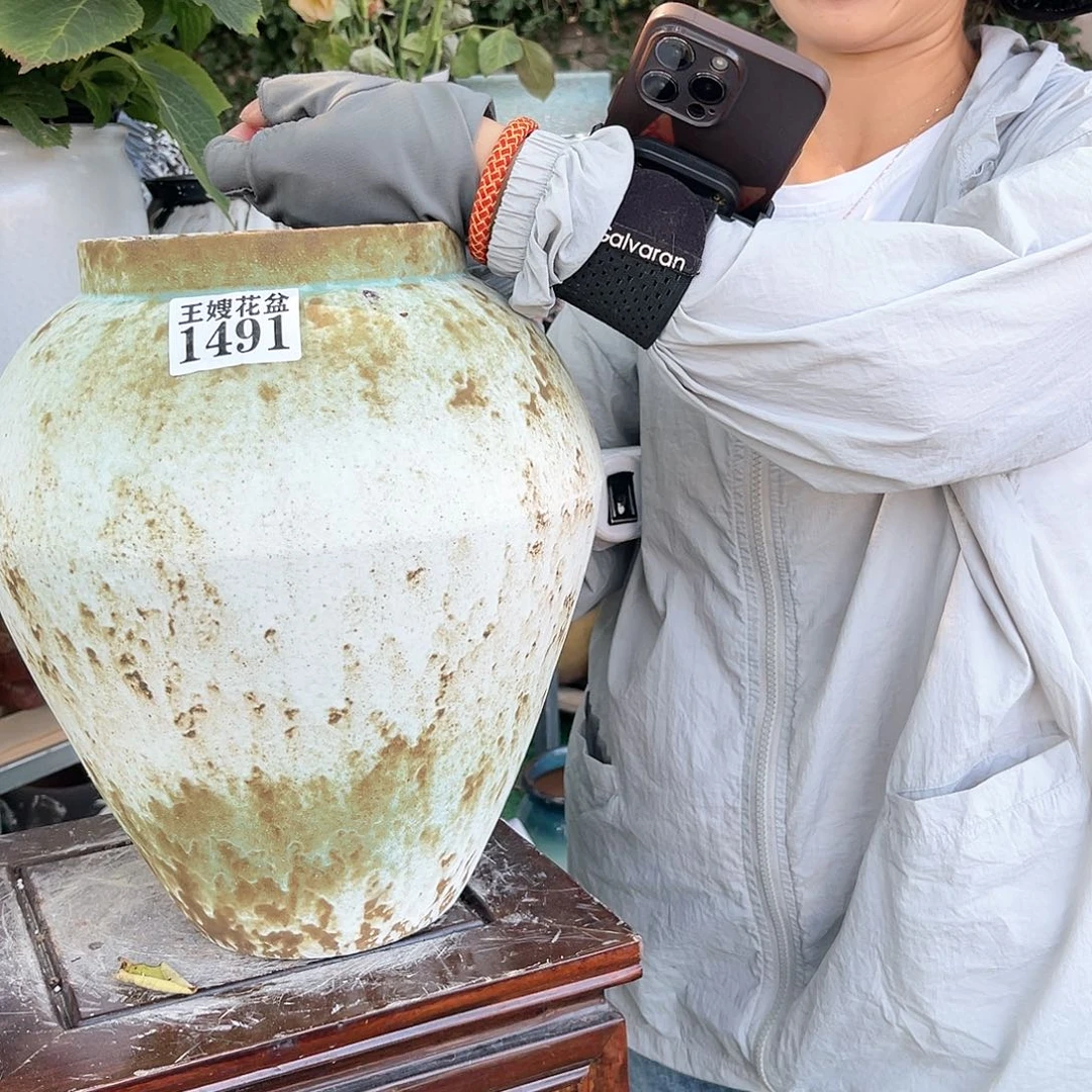 紫砂花盆王嫂花盆直播0529-1491高32口16肚子32