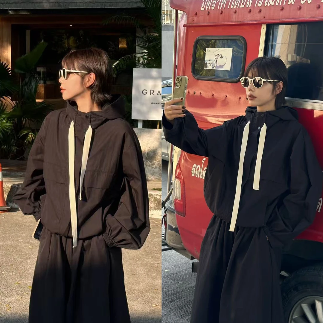 福秒-休闲风~绑带连帽外套（UMA20258#）UMA