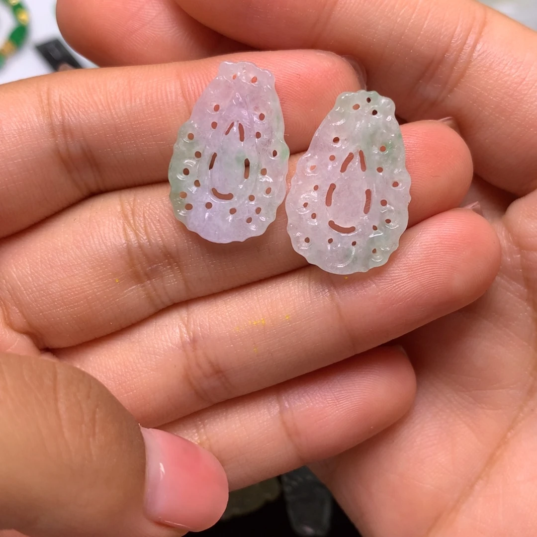 定制翡翠未镶嵌耳饰