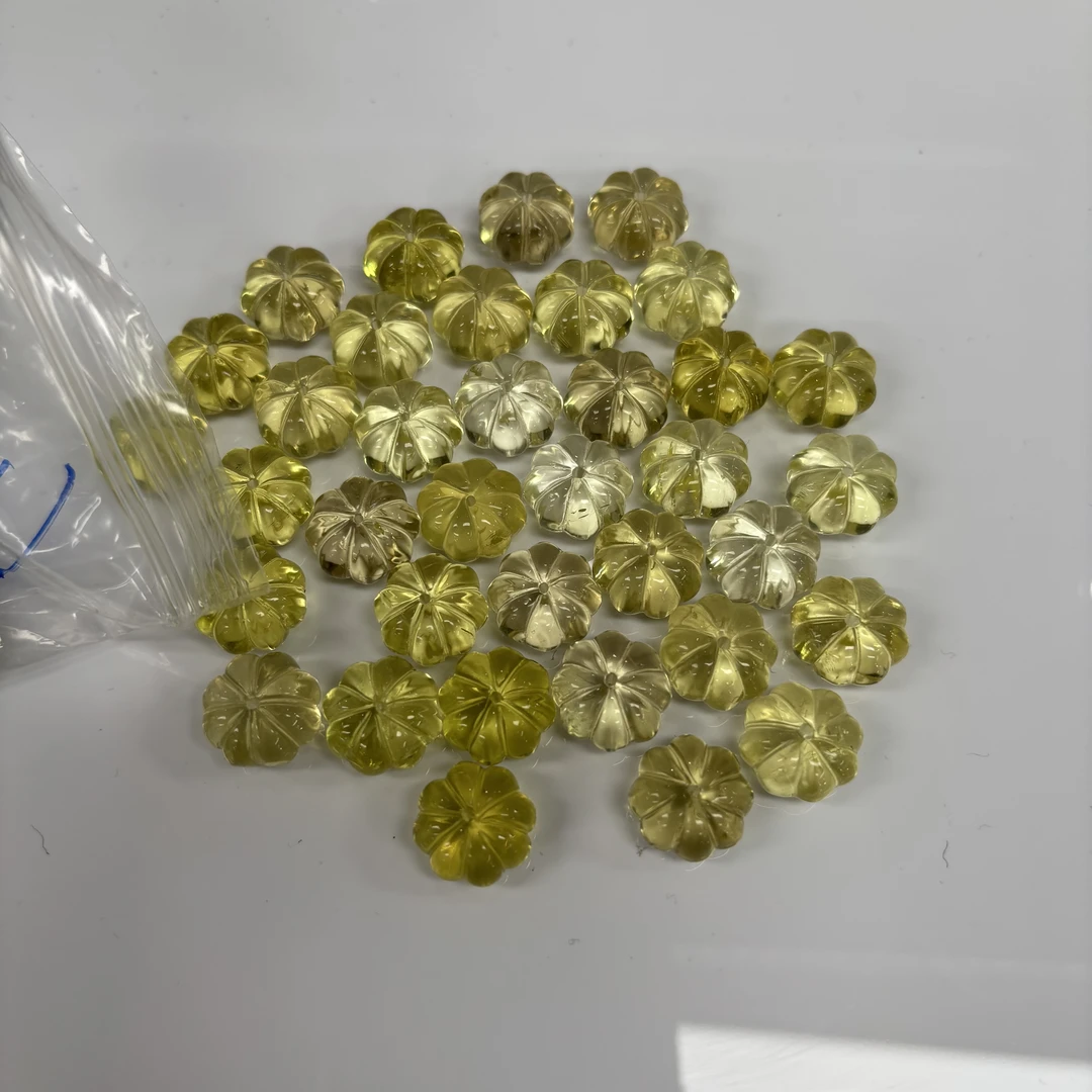 【配件】天然黄水晶南瓜珠单珠DIY【有孔】配珠多样性发一颗