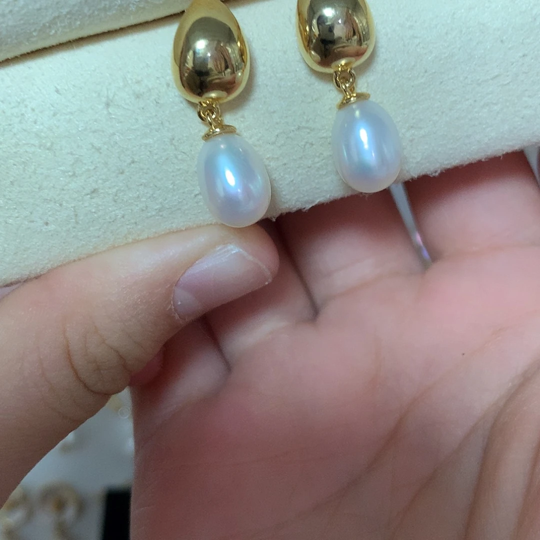 淡水珍珠耳饰合金