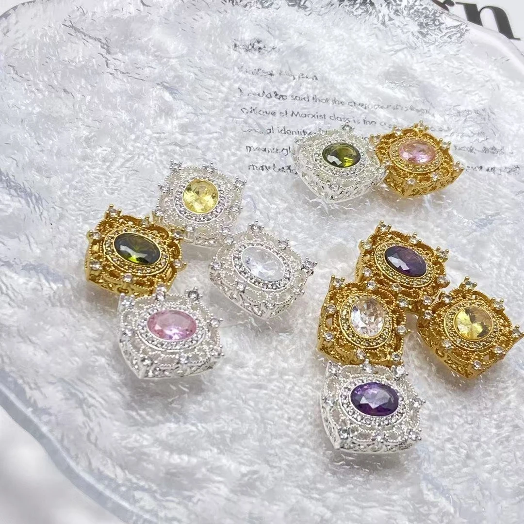 高保合金铜合金锆石镂空方糖DIY配珠隔珠串珠饰品