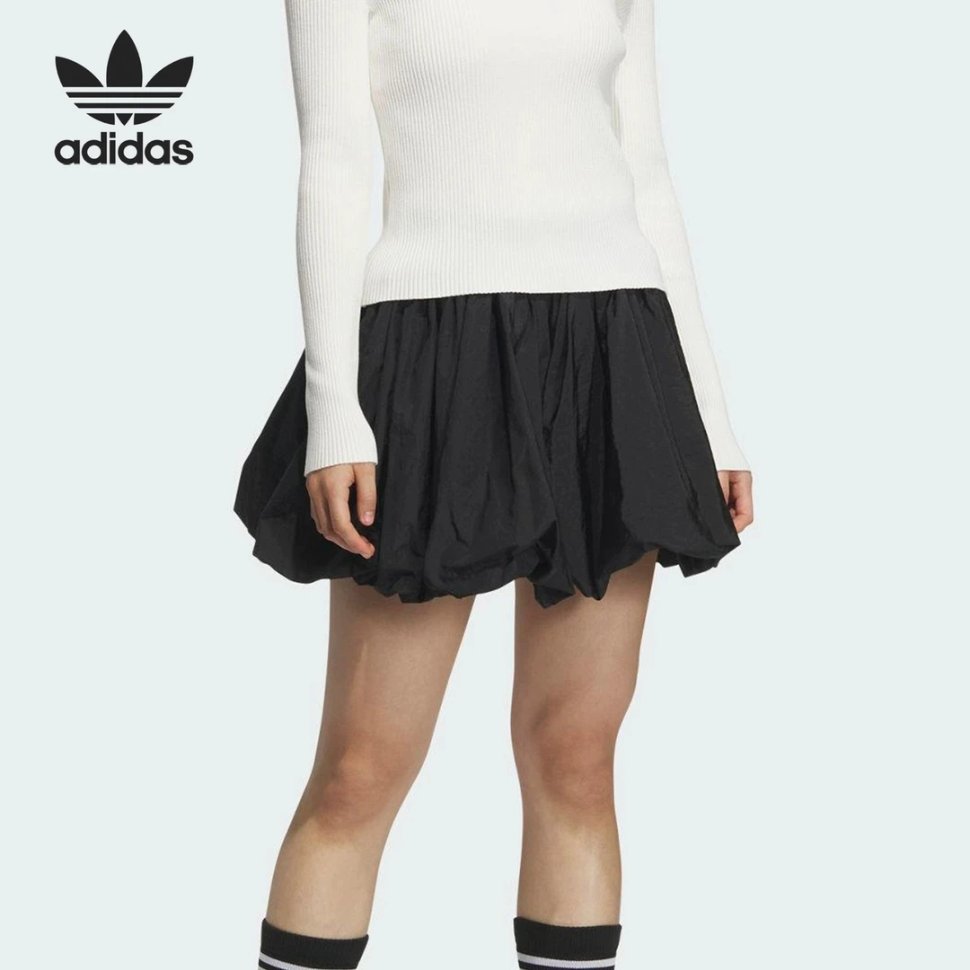 adidas/阿迪达斯~~官方正品2025女款夏季经典休闲花苞短裙 KD8122
