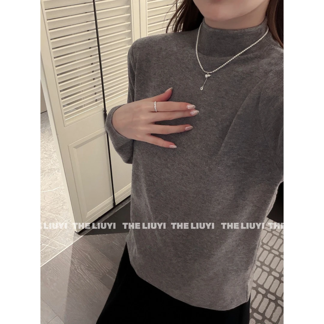 【LIUYI】温暖底牌~百搭刚需半高领纯色针织打底衫51015B4