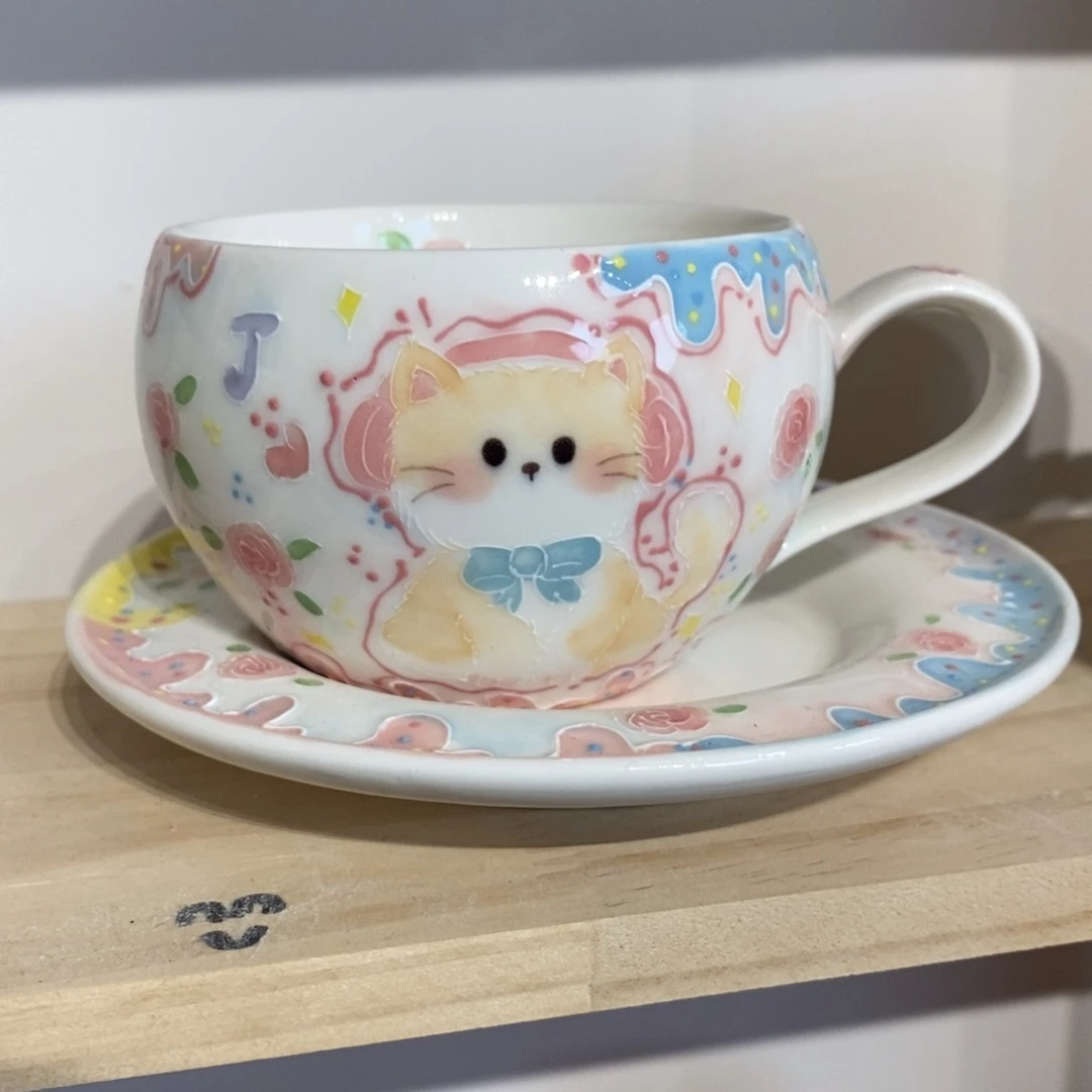瓷片迟*咖啡杯小猫微瑕福利