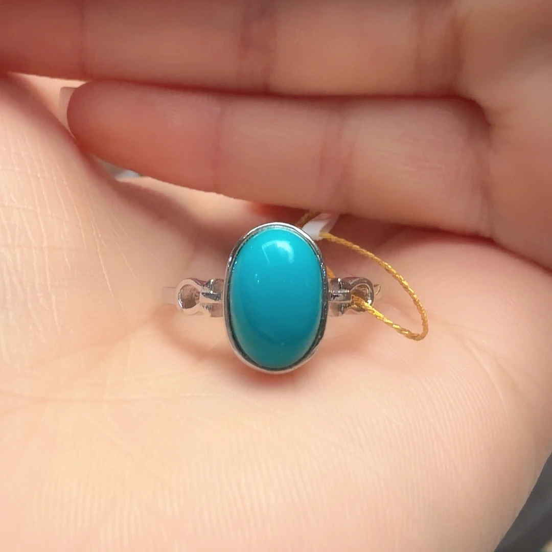 绿松石银S925镶嵌戒指