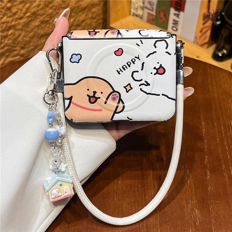 韩系小众ins风线条小狗适用华为PuraX手机壳折叠新款小米MIXFlip2