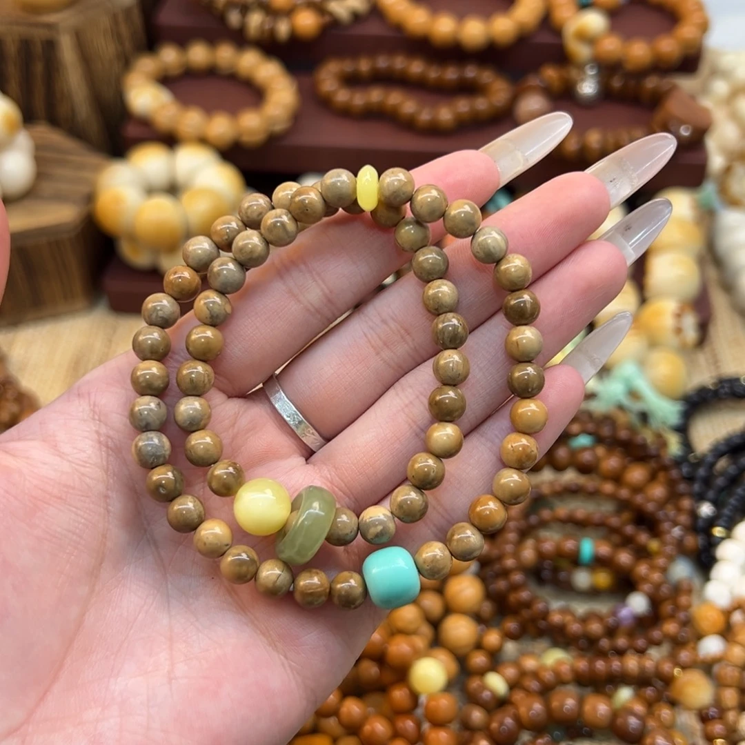 库克手串卡6圆珠妖花双圈