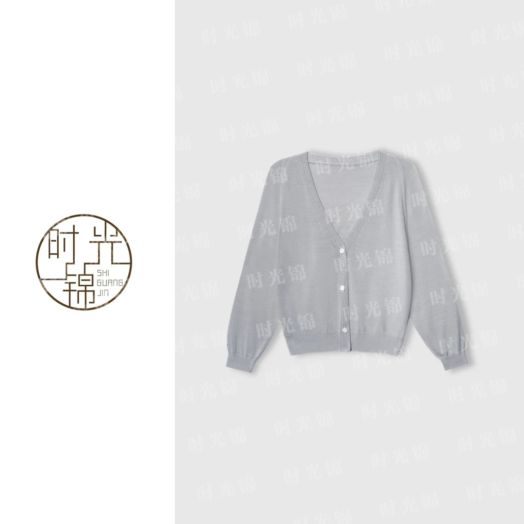 【时光锦】2025新款显瘦气质时尚百搭修身针织外套开衫85069