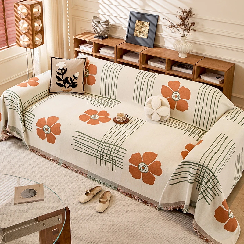 紫思新款沙发巾一整张全盖现代简约风沙发盖布四季通用沙发套罩