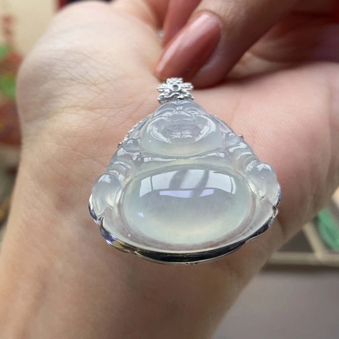 翡翠18K金镶嵌颈饰吊坠54