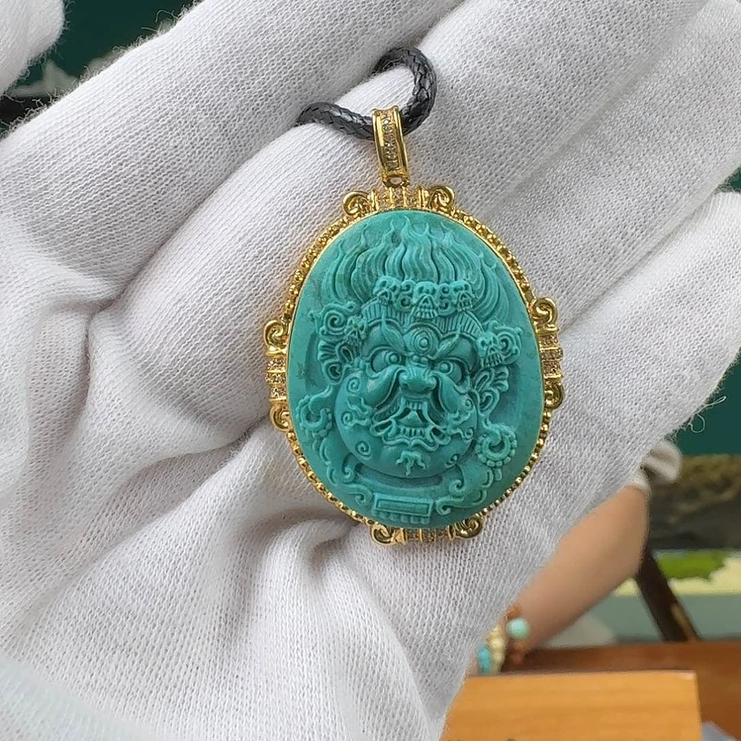 绿松石18K金镶嵌珠宝奇石