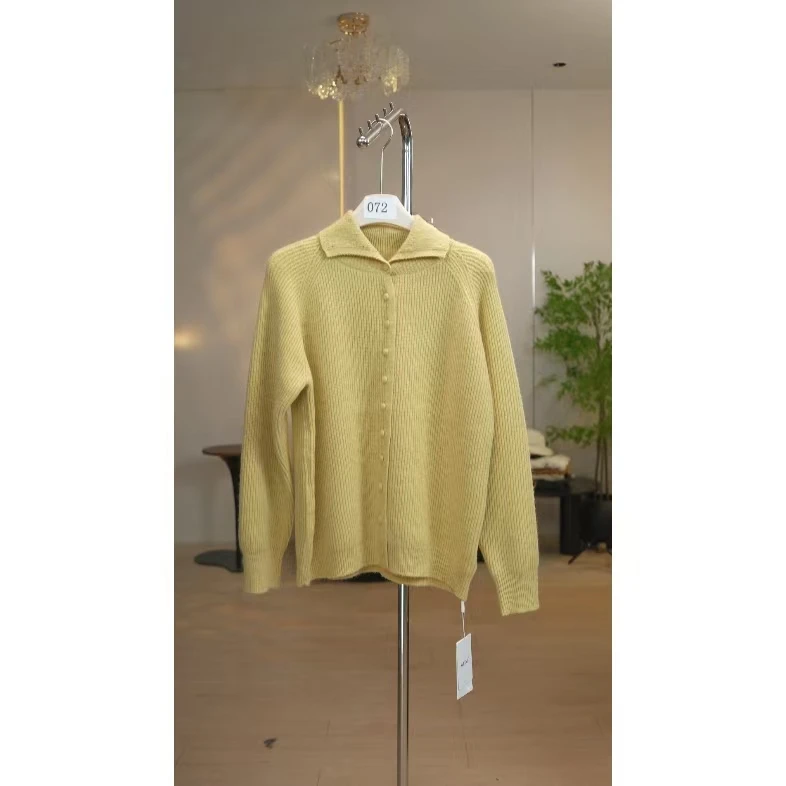 条纹撞色翻领拉链毛衣外套女秋冬季羊毛针织复古休闲圆领上衣T162