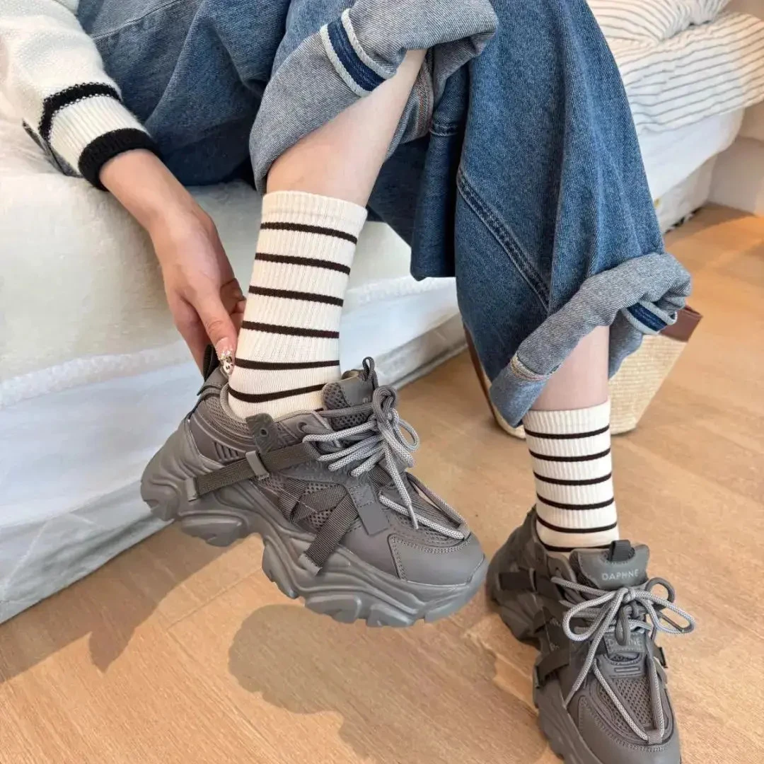 8双装条纹中筒袜早秋新品ins潮袜韩系运动百搭学风网红袜子学生zz商品图