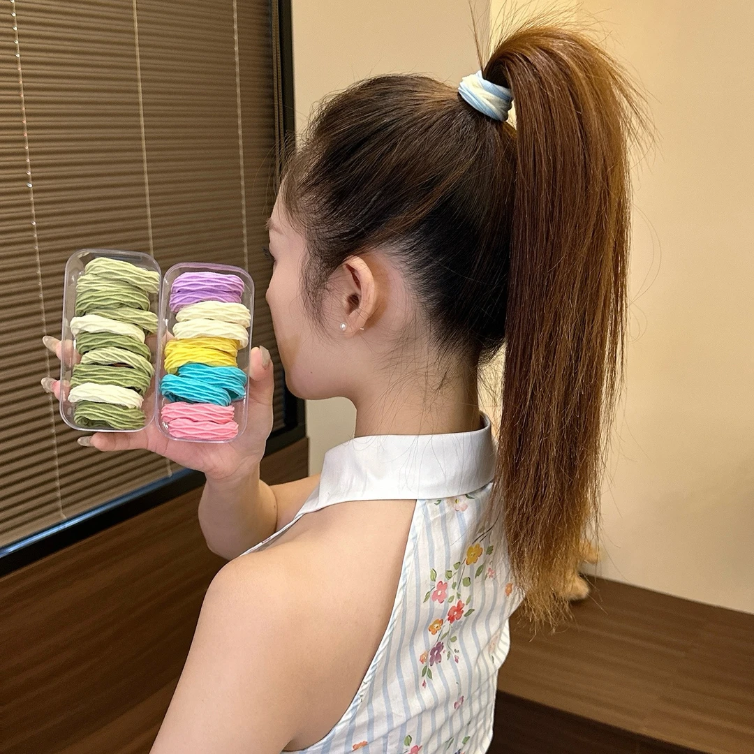 女原创设计日韩复古宫廷发圈高弹力盒装发绳糖果色彩色女童头饰
