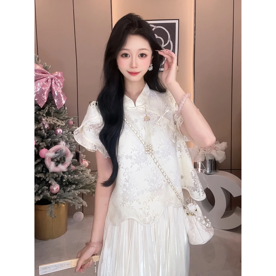 【初羽】2025夏季新款高级感时尚气质百搭国风衬衫上衣女宽松显瘦