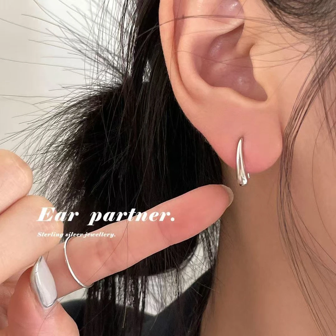 合金耳饰 简约水滴小巧耳环女复古耳钩养耳洞百搭-06小耳圈