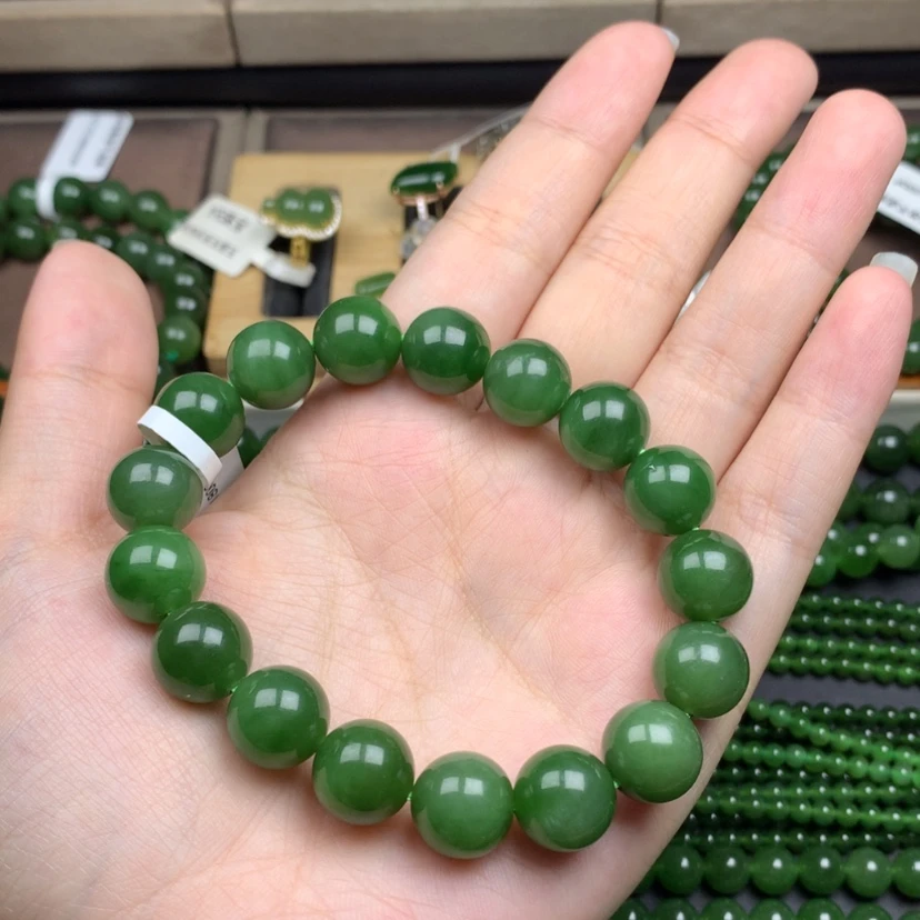 【闪购商品】未镶嵌手串和田玉（碧玉）地*婆12m