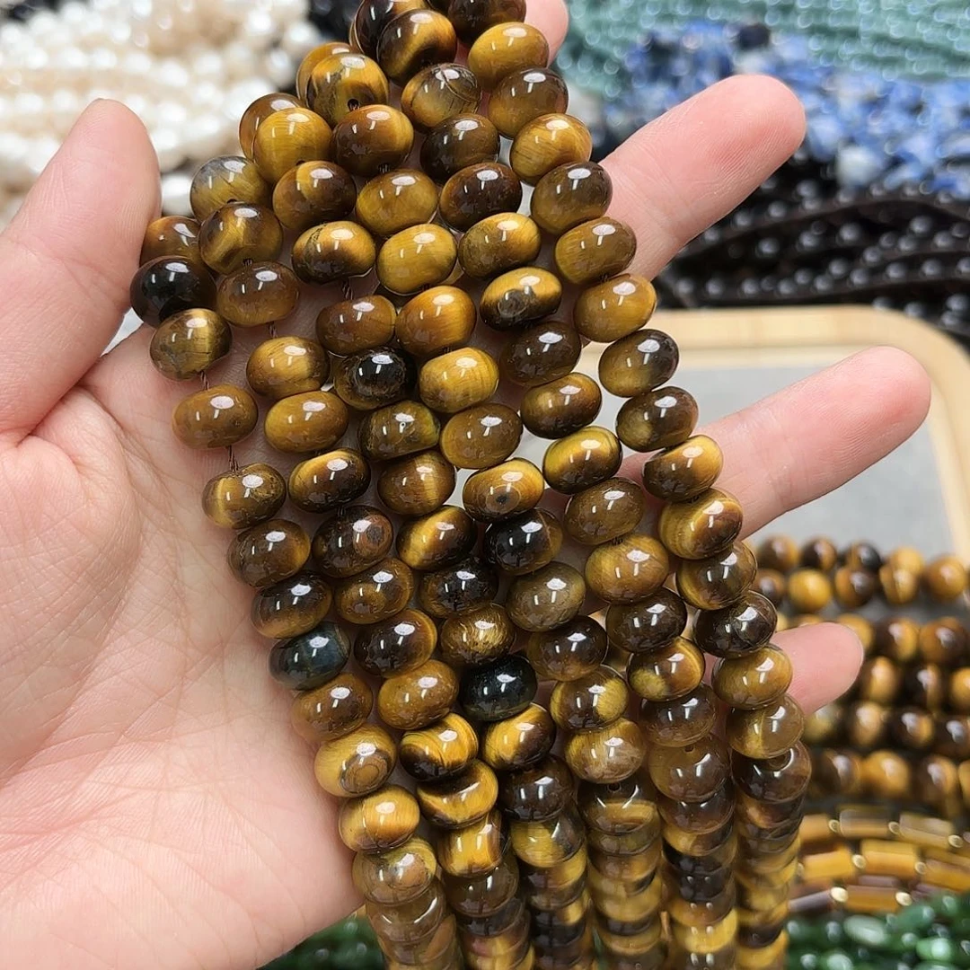 玛瑙/玉髓未镶嵌珠宝半成品卡11虎眼大算盘一条