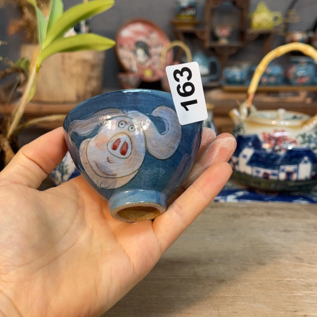 壶素浅陶瓷手工手绘