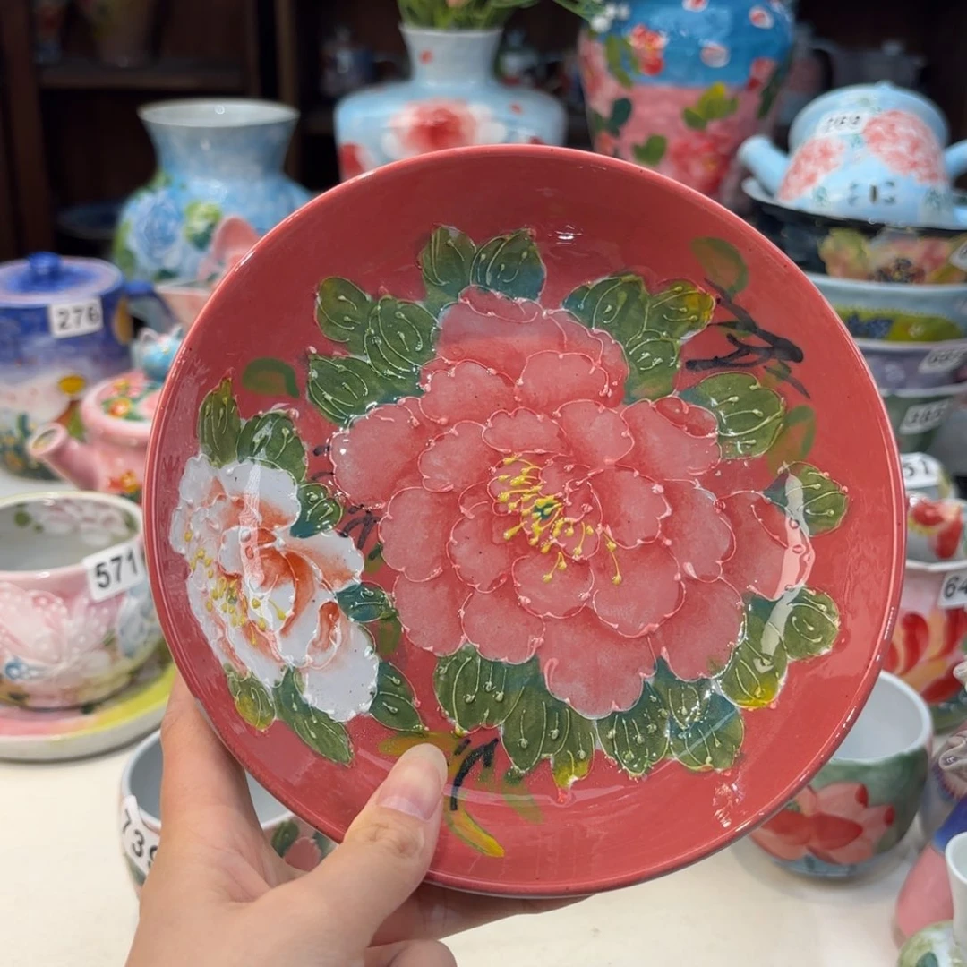 瓷片景德镇手绘高温釉下彩陶瓷茶具