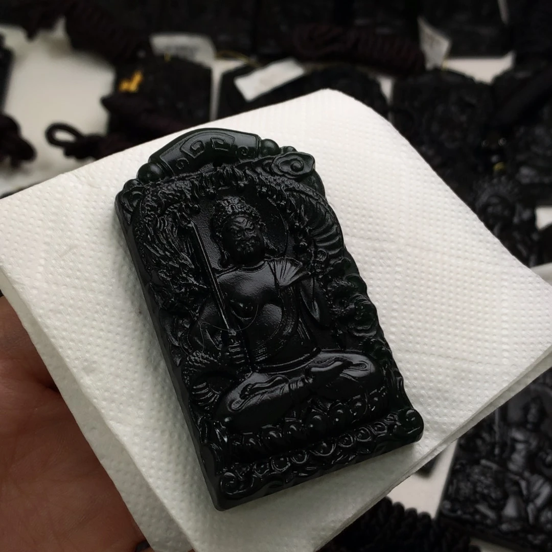 上***角天然缅甸a货钢琴黑挂件