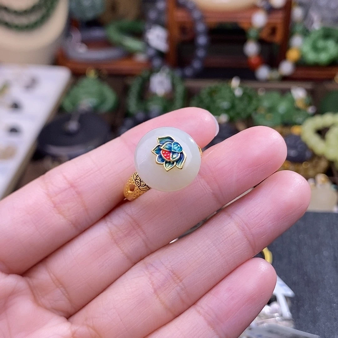 和田玉925.银清货价戒指未镶嵌