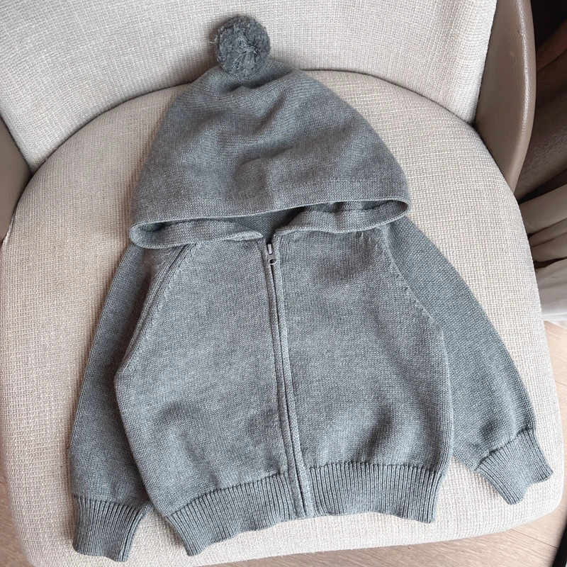 【连帽开衫毛衣 小乐妈咪】男童女宝宝春装春季毛衣B14