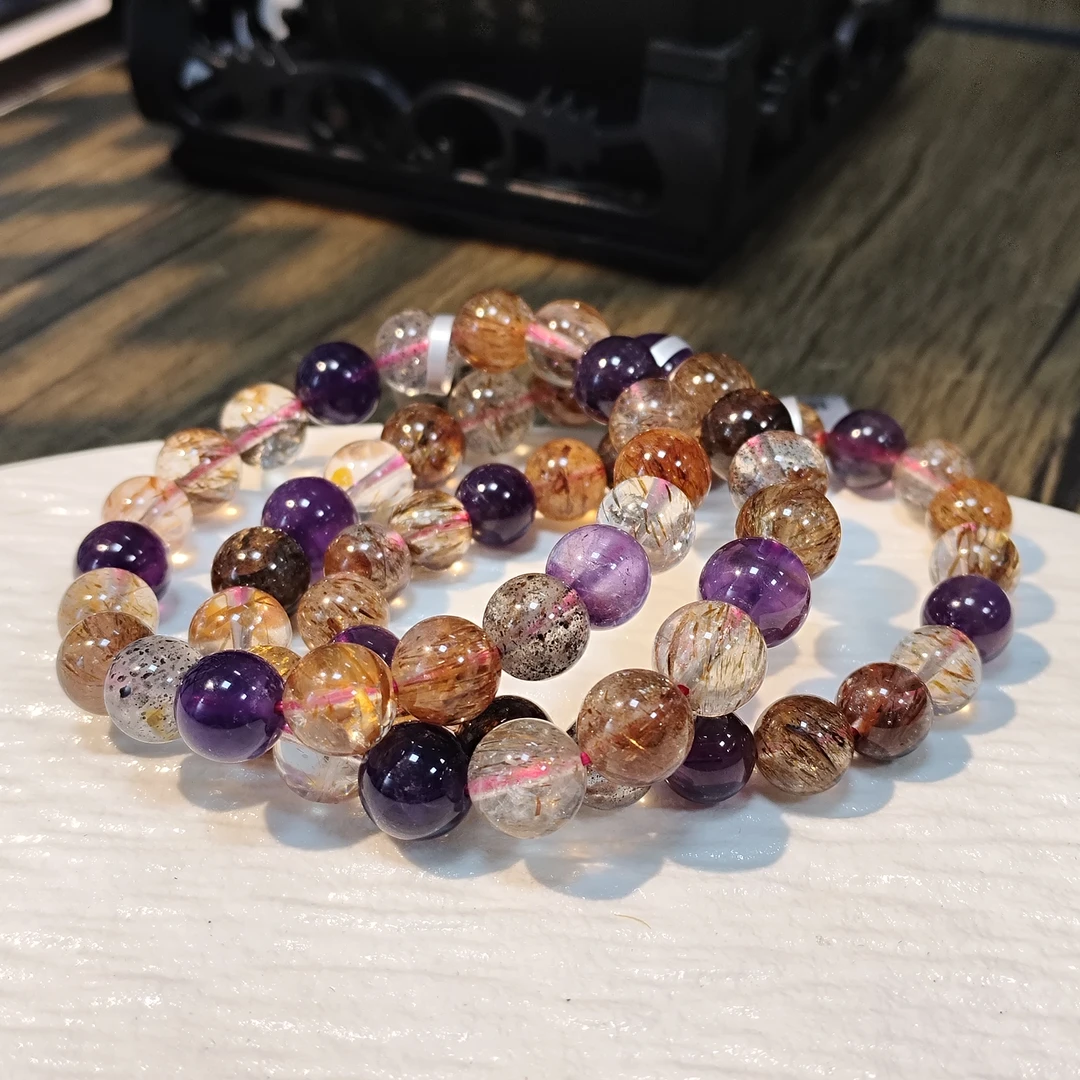 【书记甄选】天然黑金超七单圈手链约9mm 多样性发一件 411LA