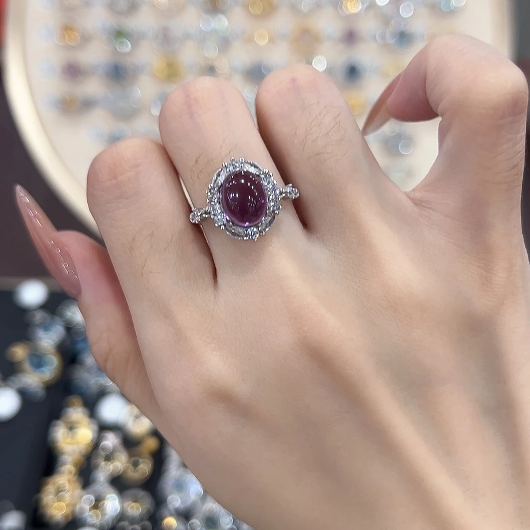 蛇纹石玉银S925镶嵌戒指