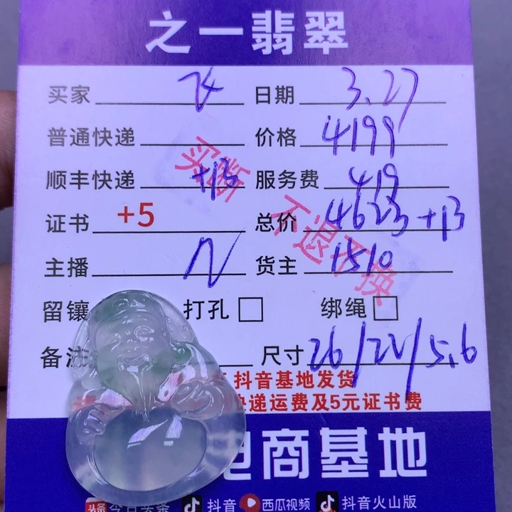 翡翠未镶嵌颈饰飞****