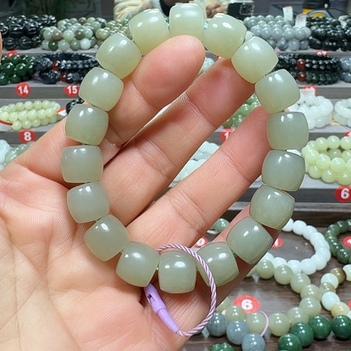 未镶嵌手链和田玉青海料直切卡12