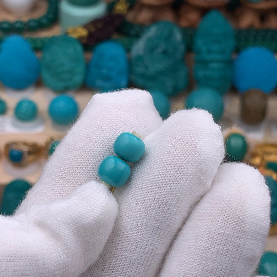 未镶嵌绿松石珠宝奇石7mm