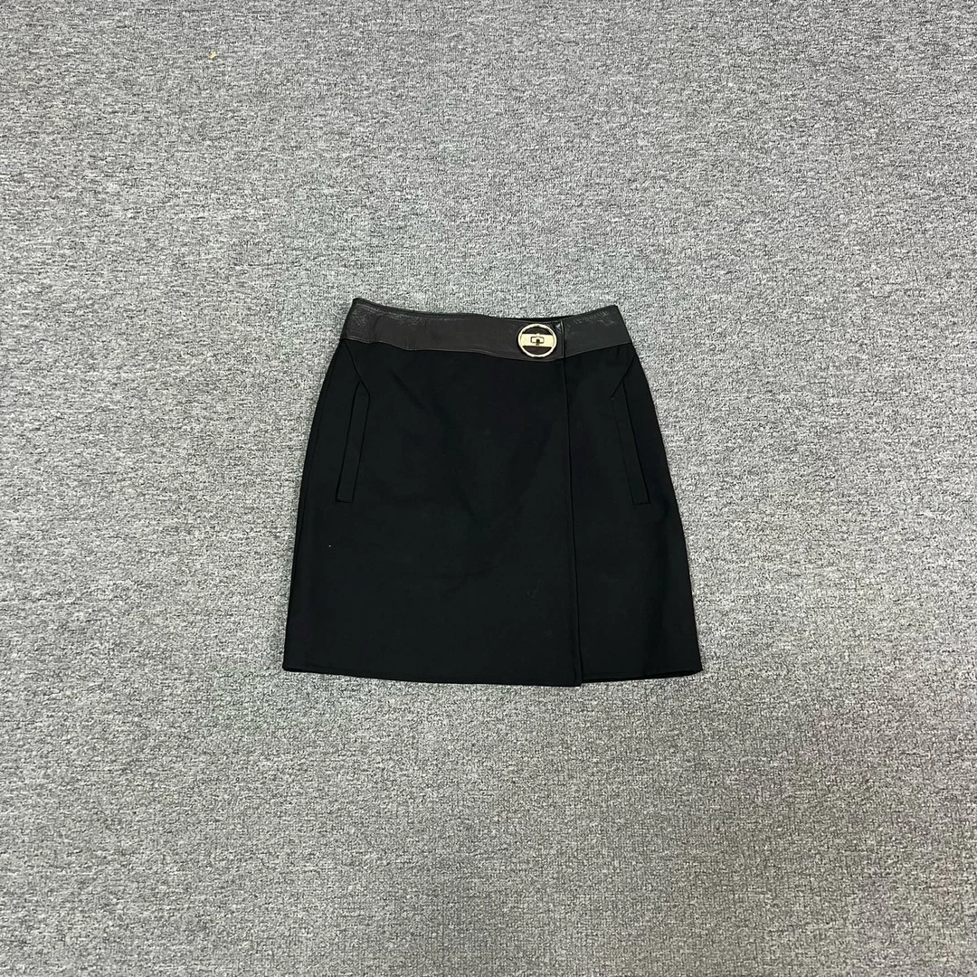 95新 AMIPARIS Gucci 古驰 锁扣 拼皮 短裙 95新 38码