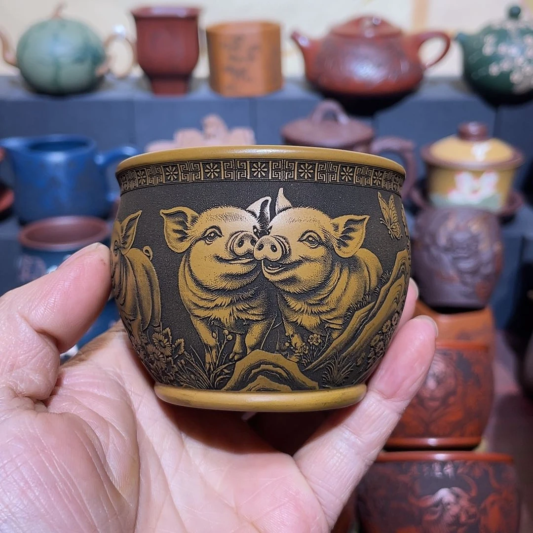 原矿紫砂手工主人杯