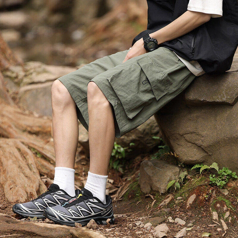 夏季工装大码短裤宽松潮流休闲裤五分裤潮牌跑步运动裤子DK726